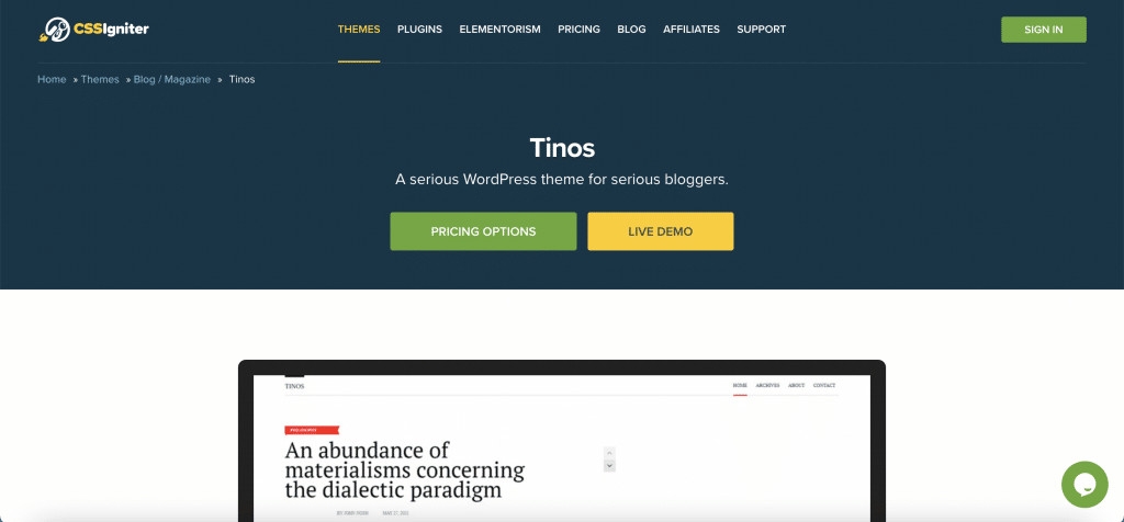 Tinos WordPress Theme